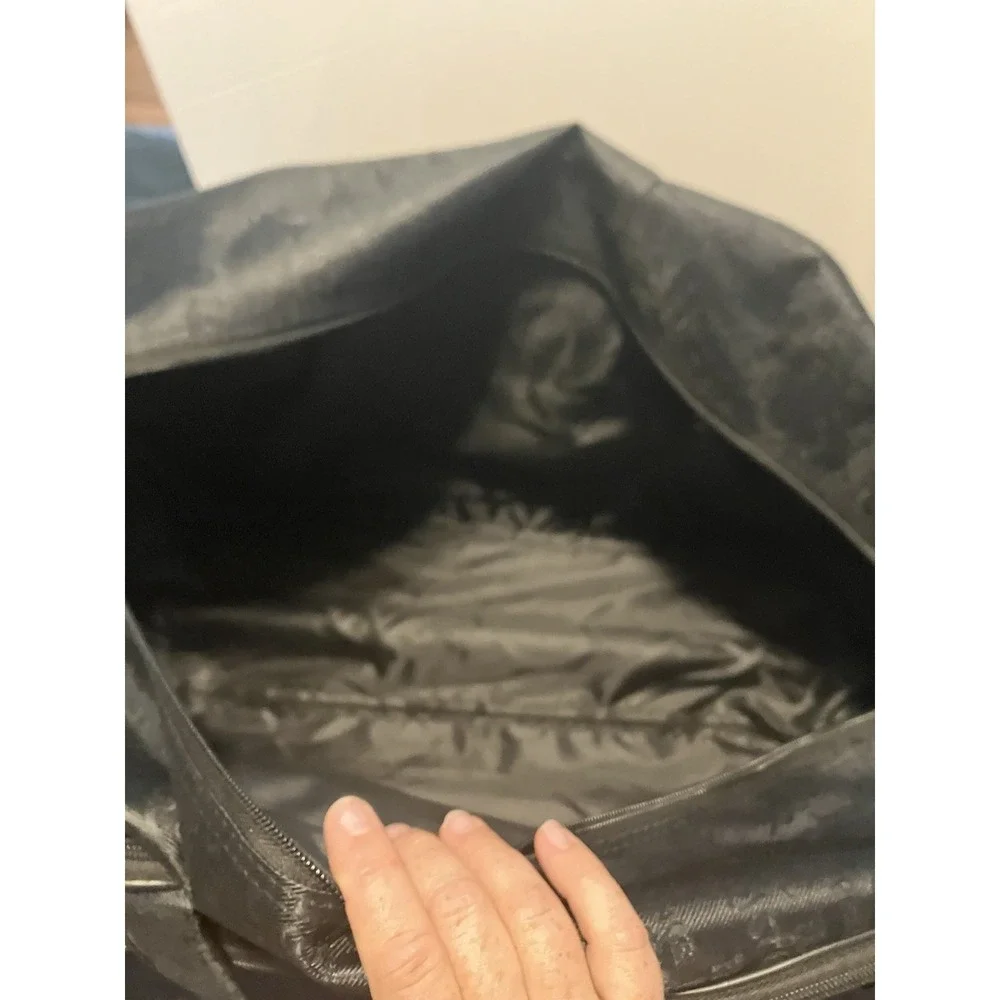 Embossed Paris Pattern Large Rolling Duffel Bag Black 32